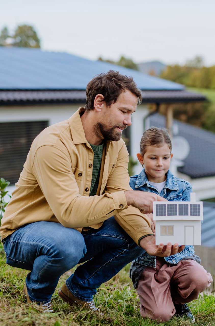 Little girl with her dad